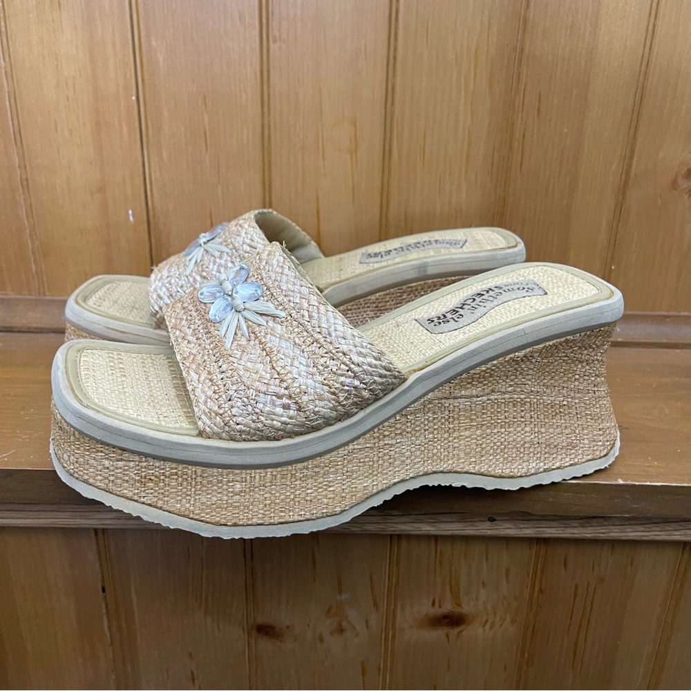 Skechers Raffia Platform Sandals Y2K Something Size Size 7.5 Womens
